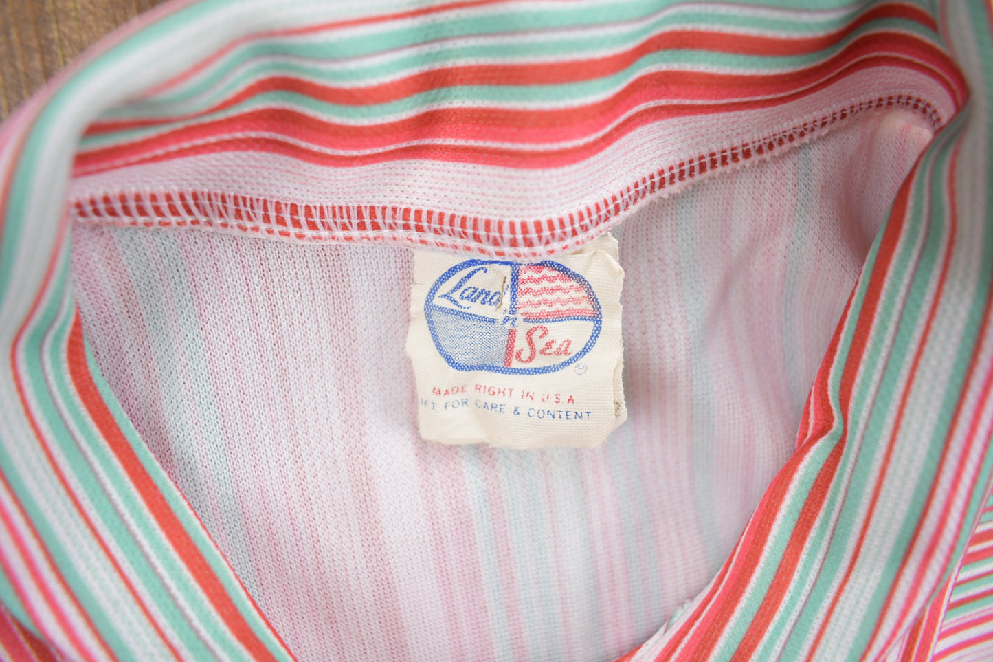 Vintage 1980s Land 'N Sea Striped Button Up Shirt / 1980s Button Up / Vintage Flannel / Basic Button Up / Made In USA