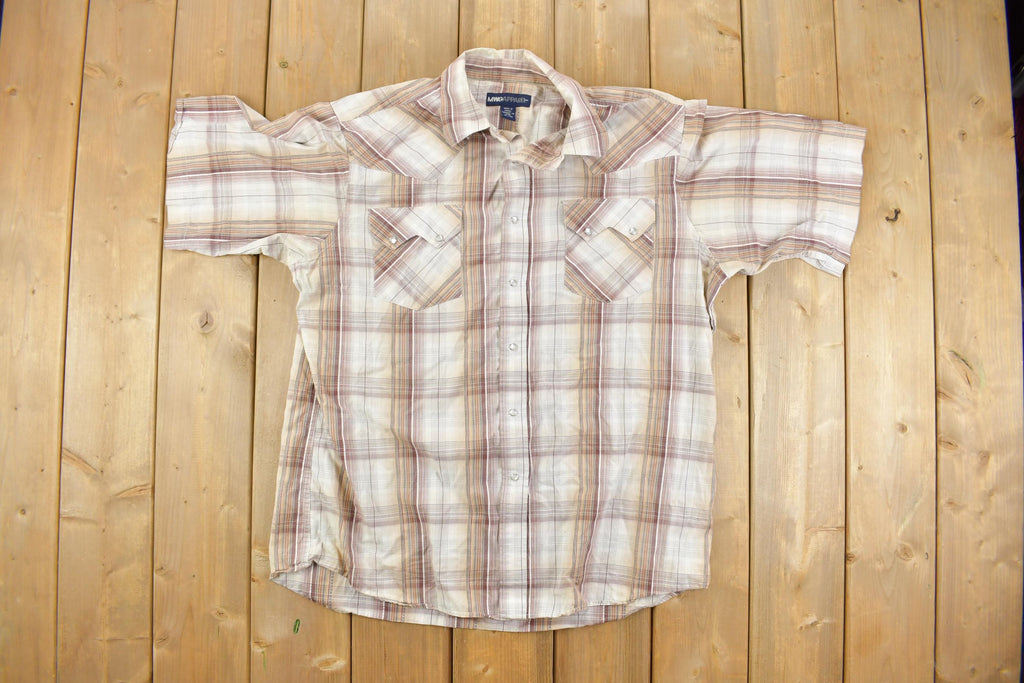 Vintage 1990s Western Plaid Button Up Shirt