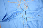 Vintage 1970s Ely Plains Embroidered Western Cowboy Style Button Up Shirt