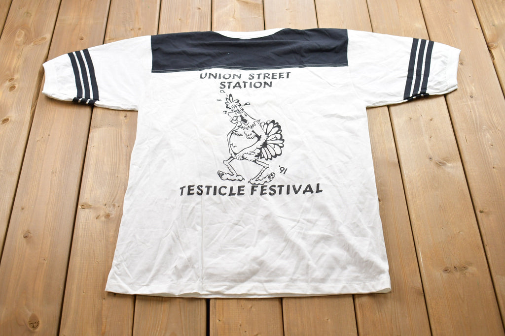 Vintage 1991 Turkey Testicle Festival Graphic T-Shirt