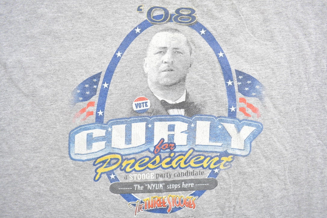 Vintage 1990s 'Curly For President' Three Stooges T-Shirt