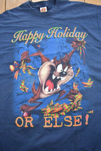 Vintage 1990s Looney Tunes Holiday Promo T-shirt / Vintage Movie Tee / Made In Mexico / Rare Vintage