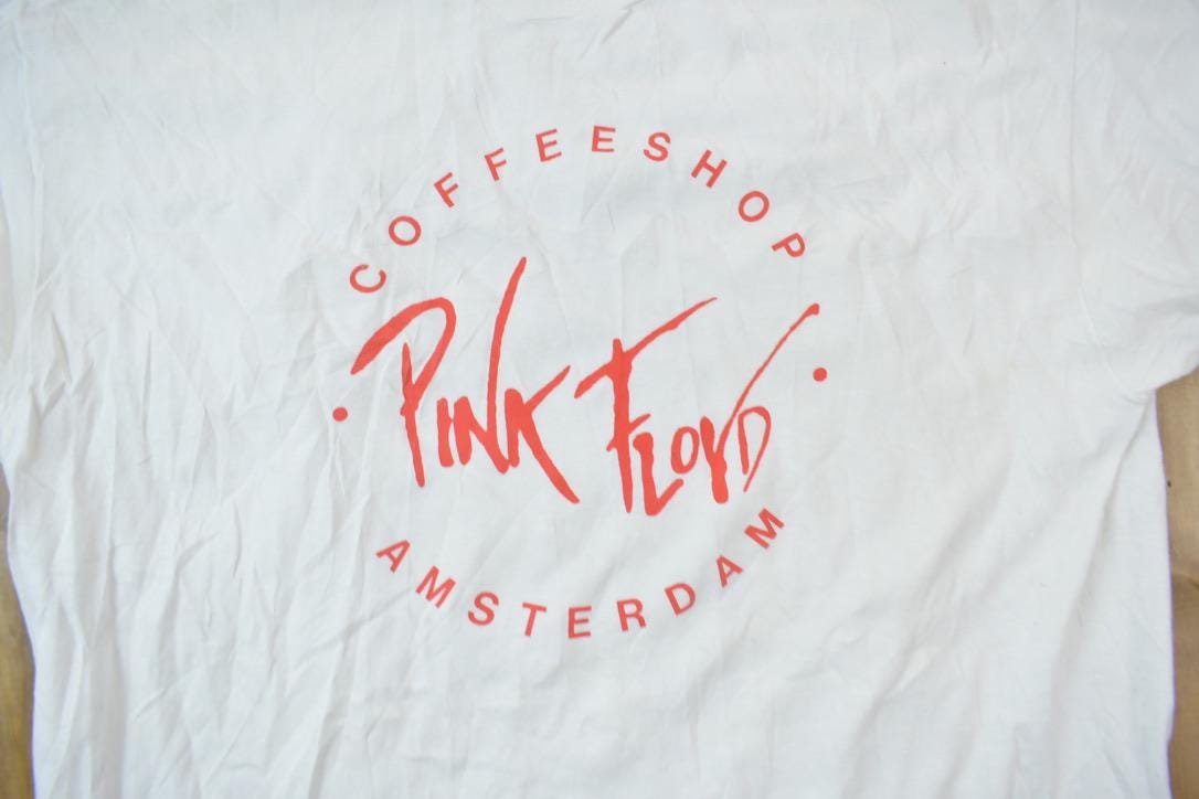 Vintage 1980s Pink Floyd Coffee Shop Amsterdam Band T-Shirt