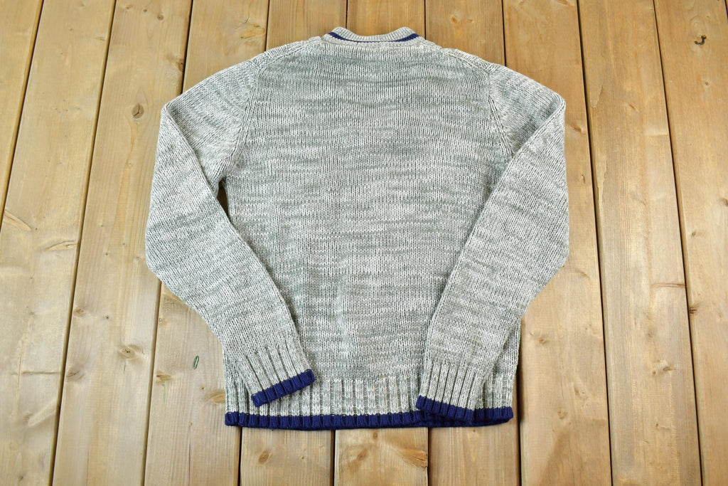Vintage 1980s Snowdrift Cable Knit Ski Crewneck Sweater /