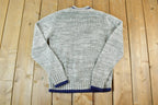 Vintage 1980s Snowdrift Cable Knit Ski Crewneck Sweater /