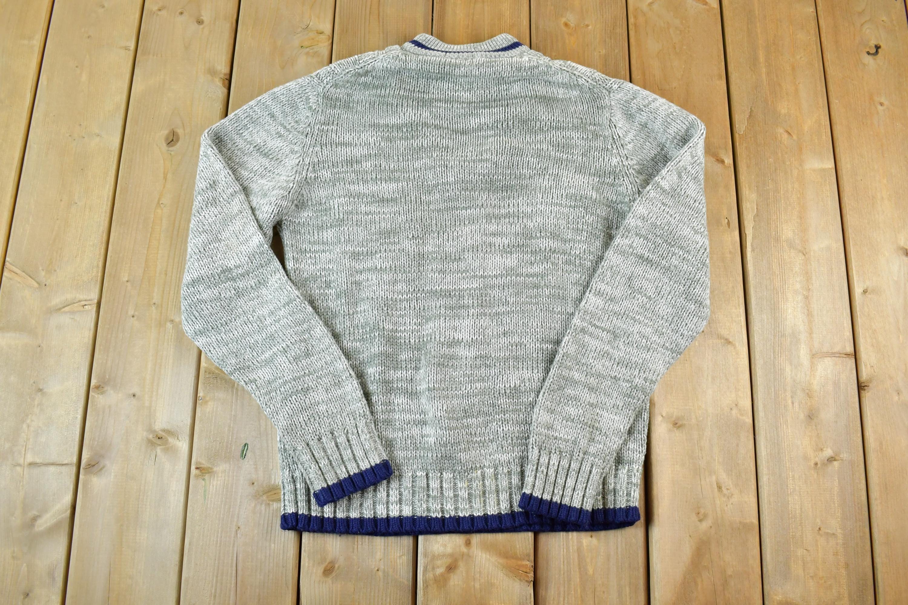 Vintage 1980s Snowdrift Cable Knit Ski Crewneck Sweater /