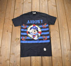 Vintage 1990s Disney Ahoy! Mickey Mouse Nautical T-Shirt  90s Graphic Tee  Vintage Mickey Mouse  Made In USA  90s Disney Tee