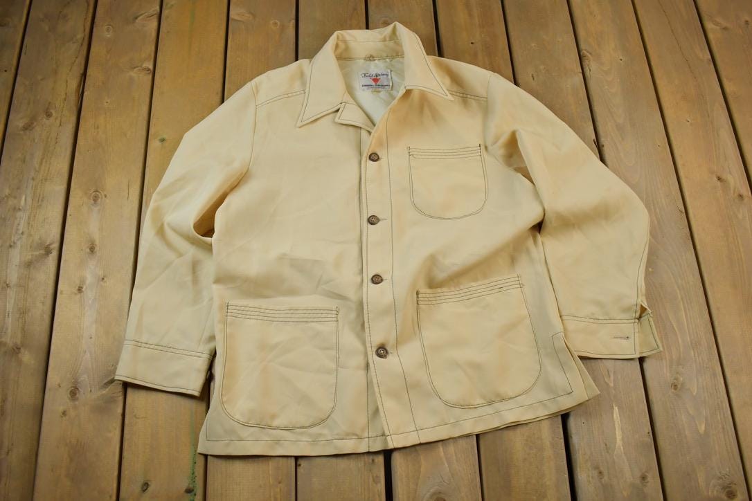Vintage 1990s Field Stream Tan Windbreaker Button Up Jacket