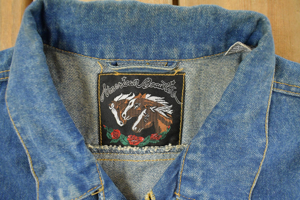 Vintage 1990s American Beauties Denim Jean Jacket Women's Large
