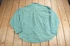 Vintage 1990s Blank Turquoise Button Up Shirt