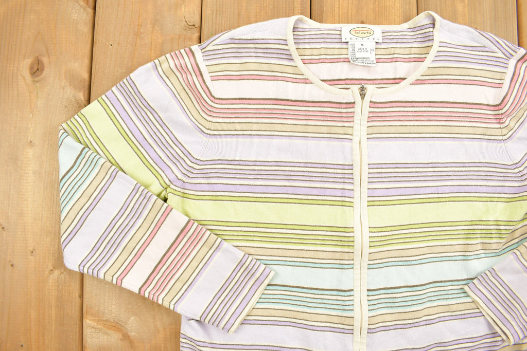 Vintage 1990s Talbot Knit Zip Up Cardigan Sweater