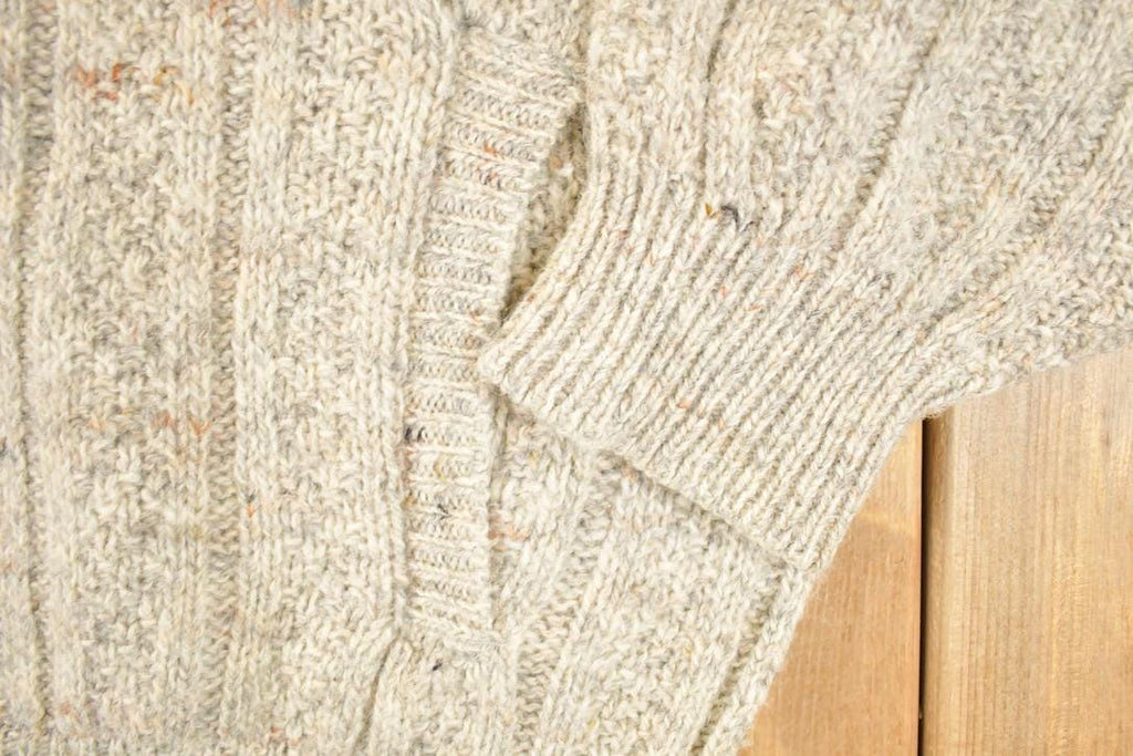 Vintage 1990s Pendleton Wool Cable Knit Zip Up Crewneck Sweater Men's XXL