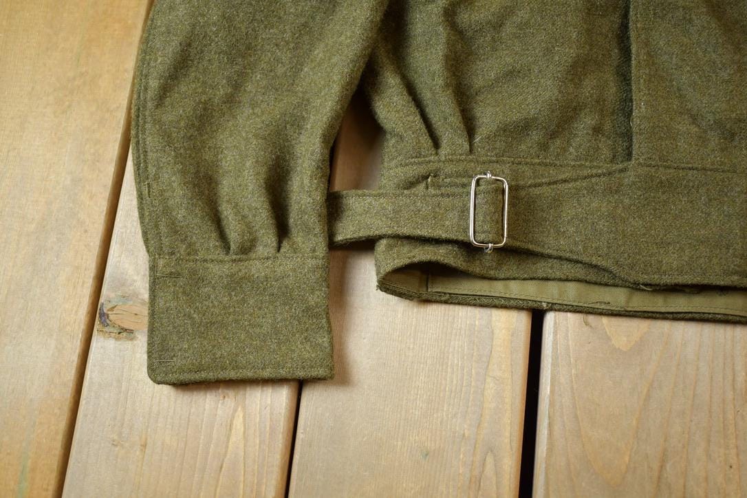 Vintage 1955 Military Battle Dress Button Up Jacket