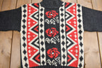 Vintage 1990s Rose Theme Hand Knit Sweater