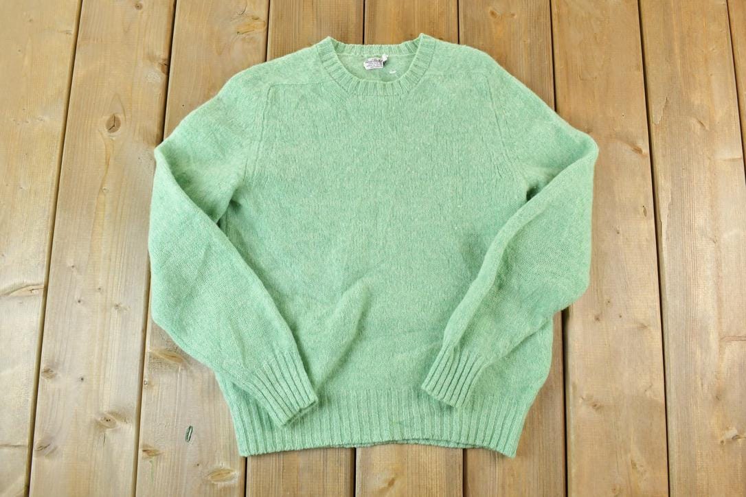 Vintage 1990s 100% Real Shetland Wool Knit Sweater / Vintage 90s Crewneck / Outdoorsman / Vintage Knit / Winter Sweatshirt Made In Scotland