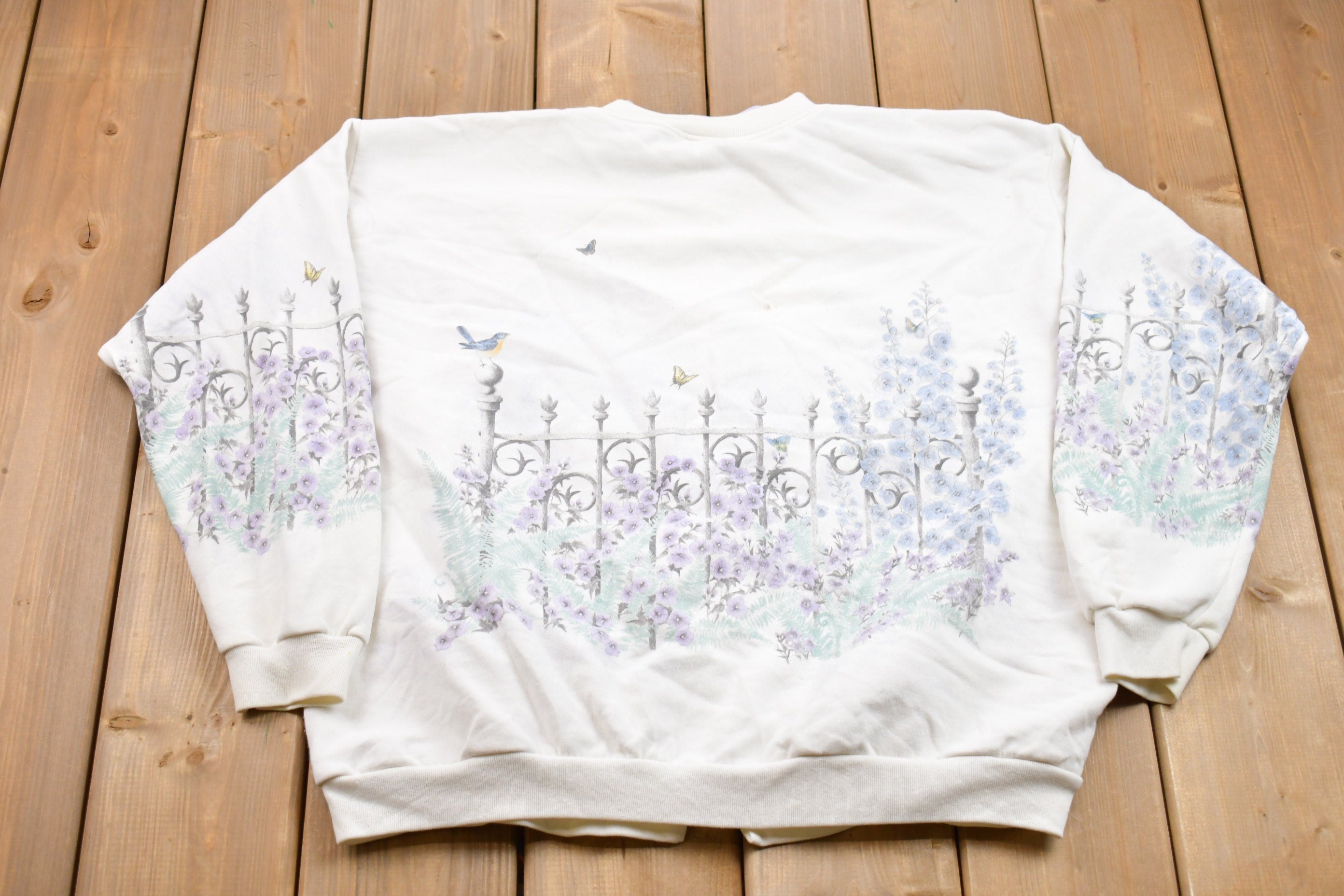 Vintage 1990s Bird Nature All Over Print Cardigan Sweatshirt