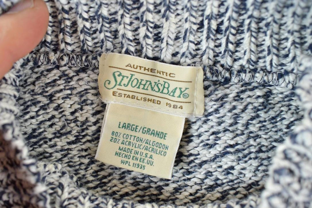 Vintage 1990s St Johns Bay Knit Abstract Pattern Crewneck Sweater Mens L