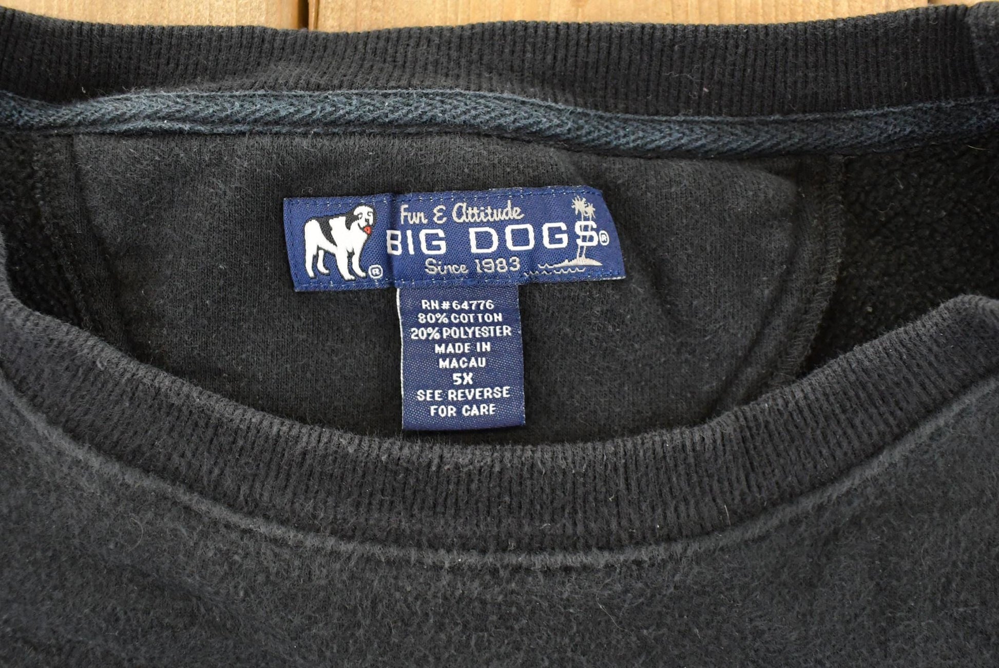 Vintage 1990s Big Dogs Poker Club Casino Crewneck Sweatshirt Men's 5XL