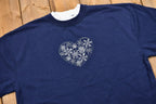Vintage 1990s Snowflake Heart Graphic Crewneck Sweatshirt