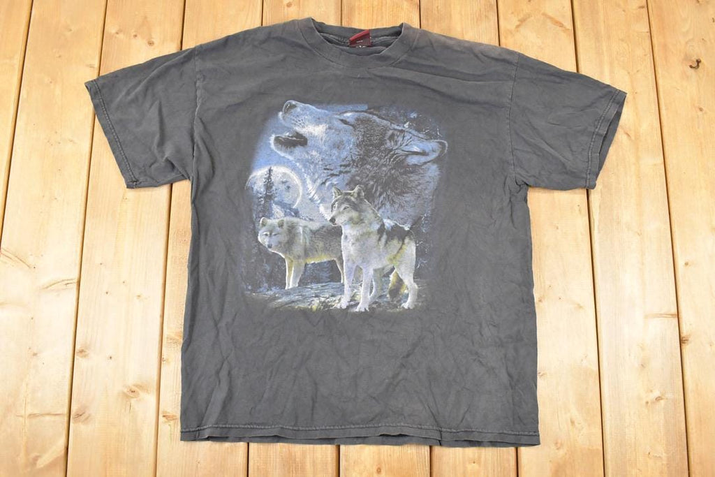 Vintage 1990s Lost Creek Howling Wolves Outdoorsman Souvenir T-Shirt Men's L