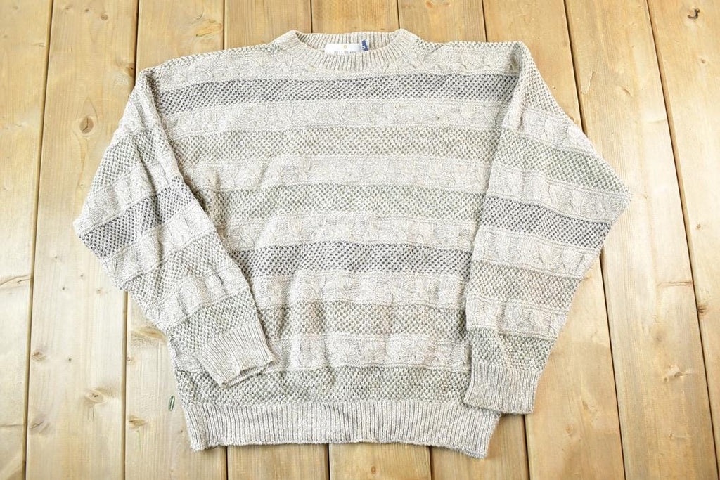 Vintage 1990s Bill Blass Knit Abstract Pattern Crewneck Sweater Mens S