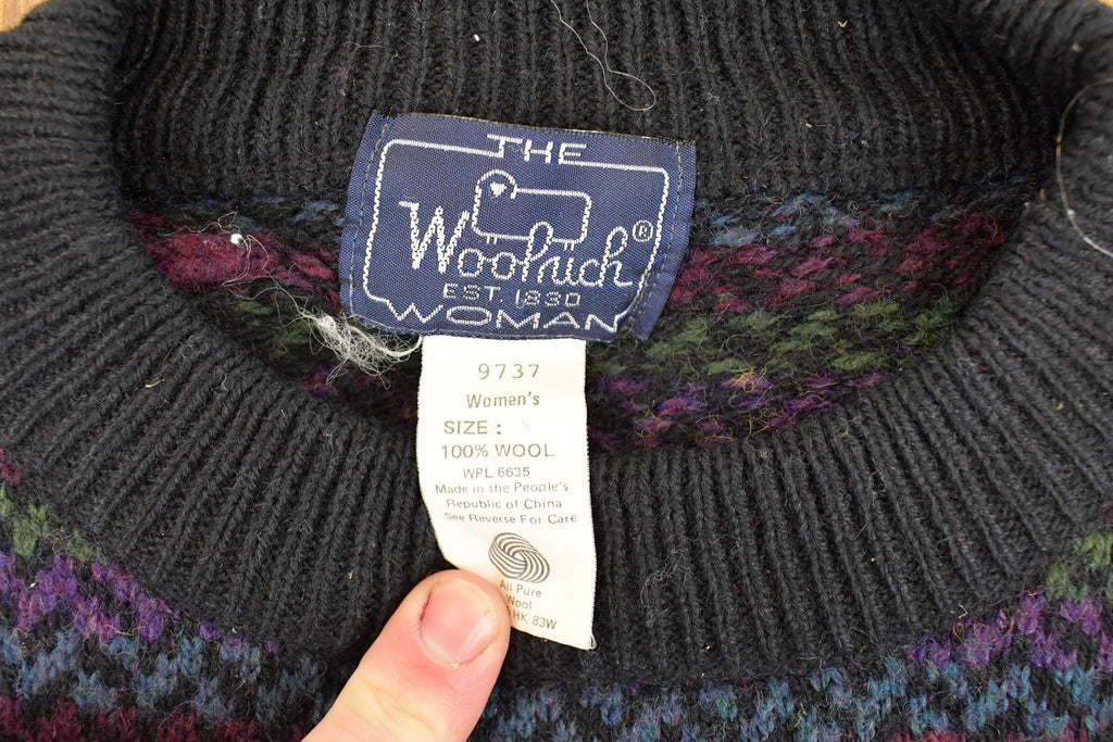 Vintage 1990s The Woolrich Women Jumping Horses Wool Knit Crewneck Sweater Women's L  90s Knitted Sweatshirt  Vintage Preppy Knits