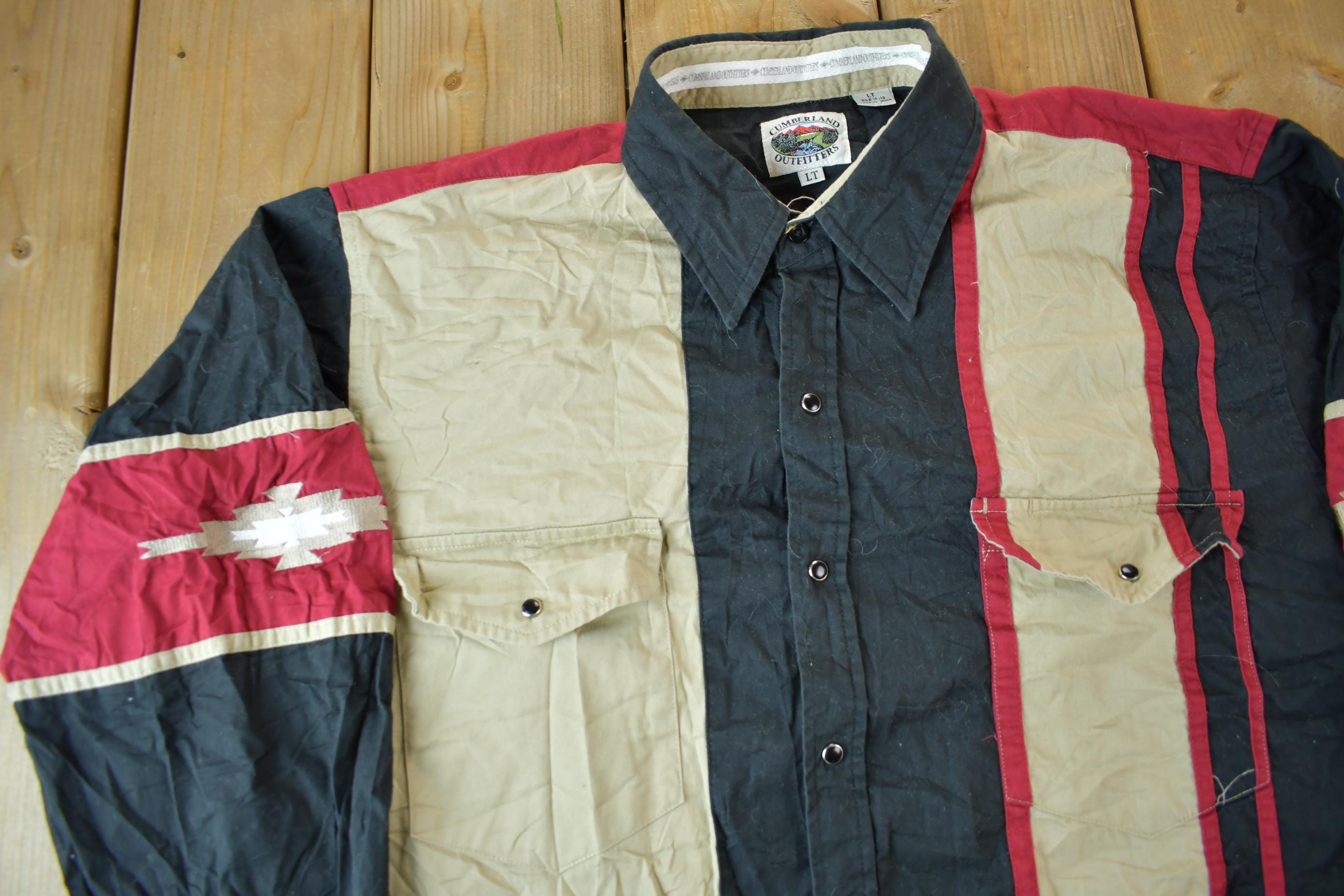 Vintage 1990s Cumberland Outfitters Western Aztec Theme Button Up Shirt