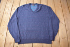 Vintage 1980s Robert Bruce Knit V Neck Sweater