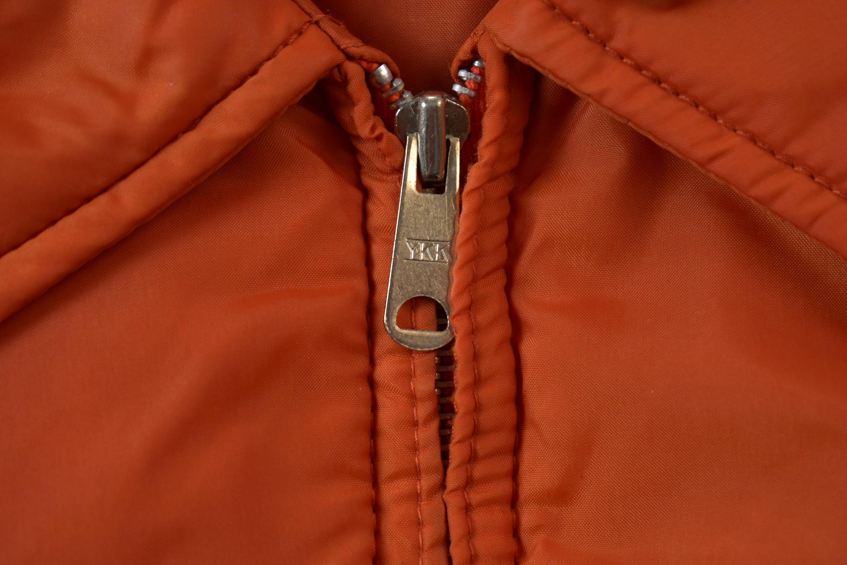 Vintage 1970s Orange Windbreaker Puffer Jacket