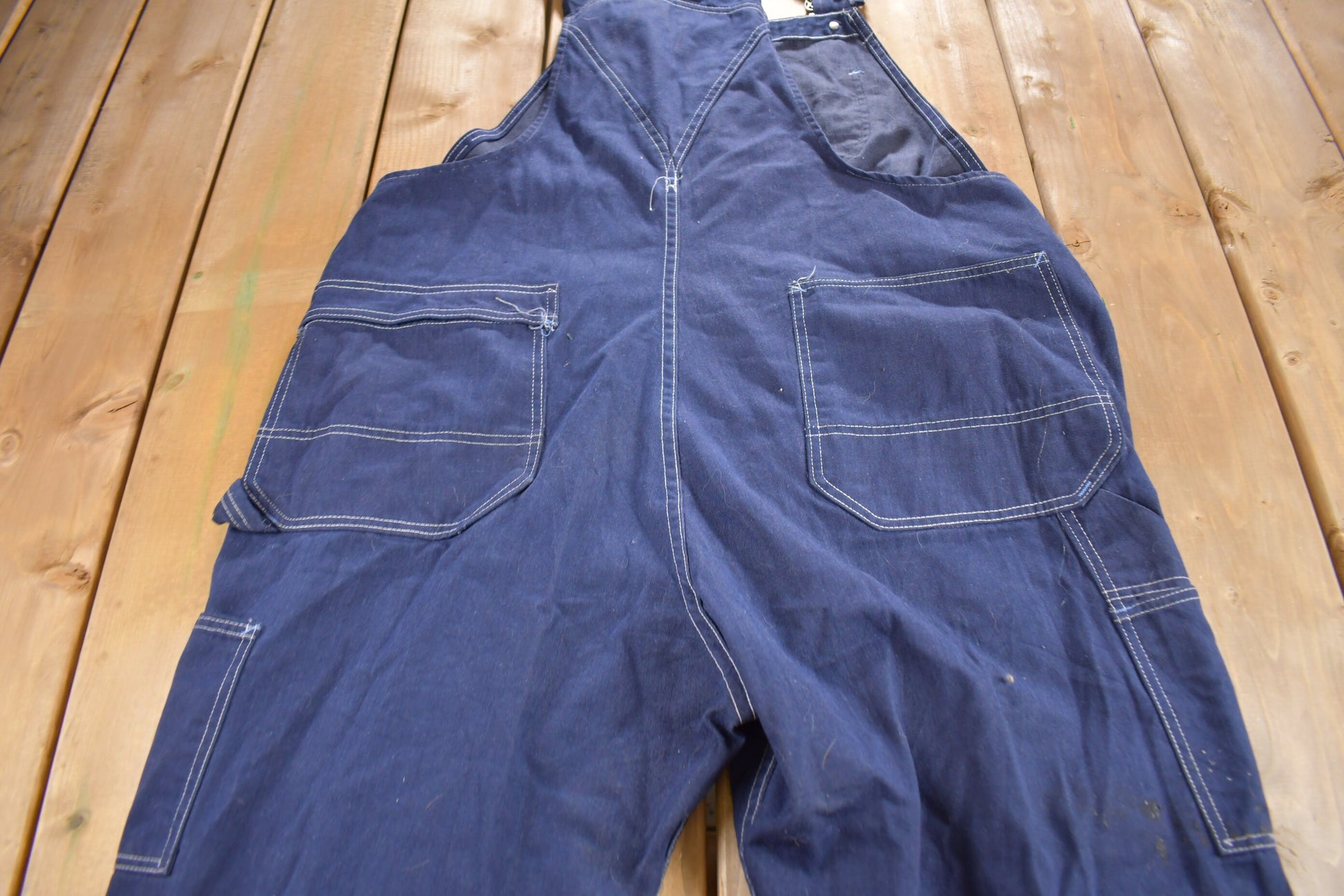 Vintage 1970s Sears Blue Denim Overalls Size 42 x 28
