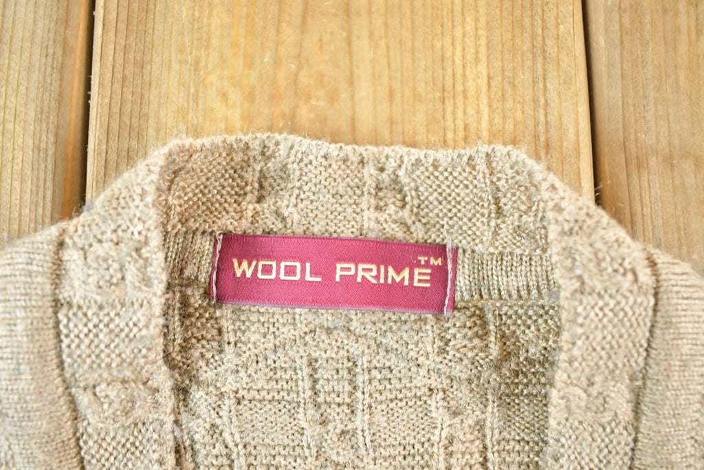 Vintage 90s Wool Knit Cardigan Vest - Chunky Button Up