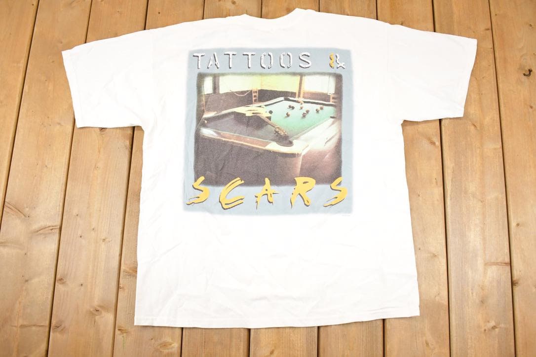 Vintage 1999 Montgomery Gentry Tattoos And Scars Autographed Souvenir Band T-Shirt Men's XL