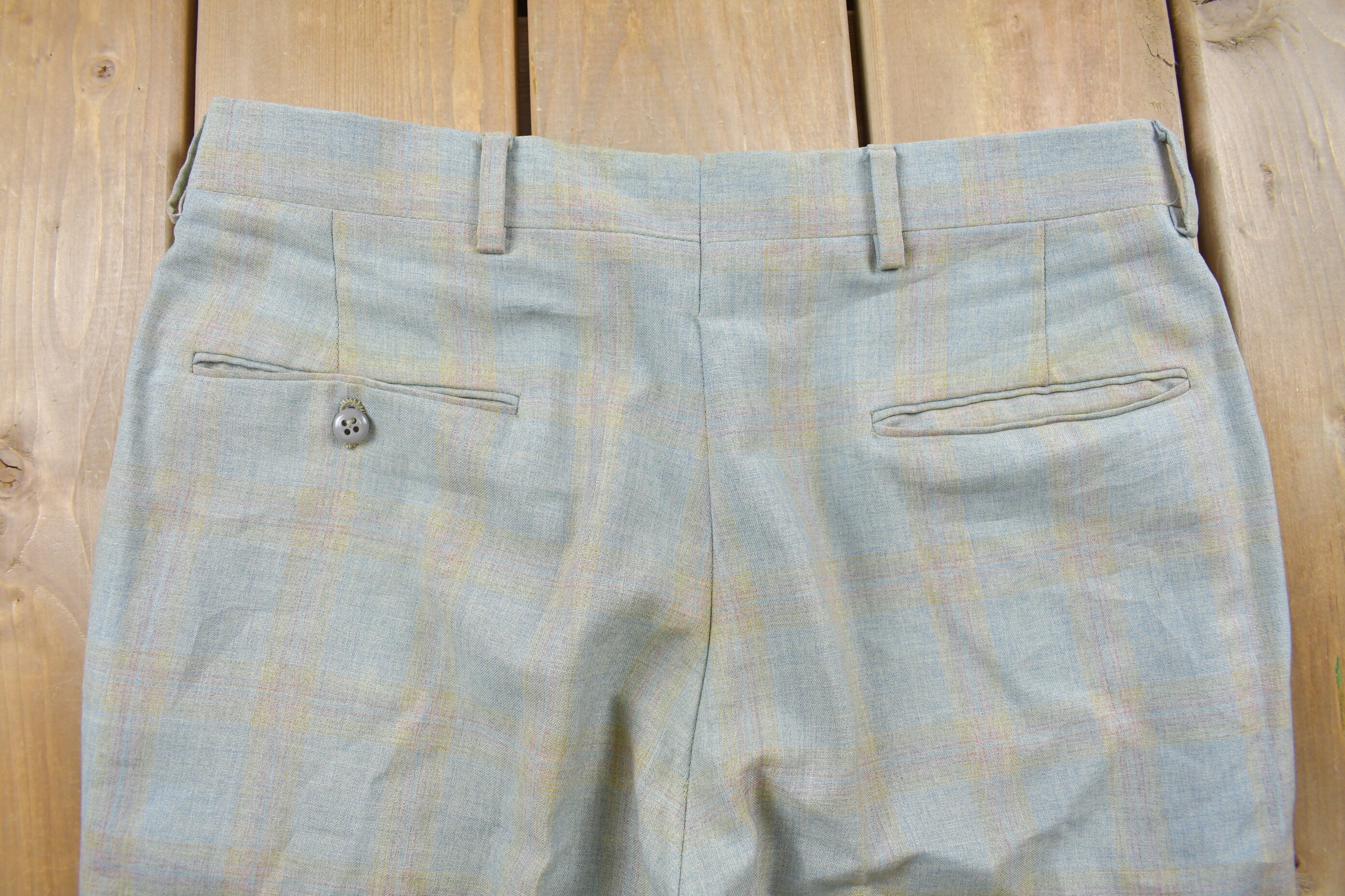 Vintage 1980's Plaid Dress Pants 32 x 32