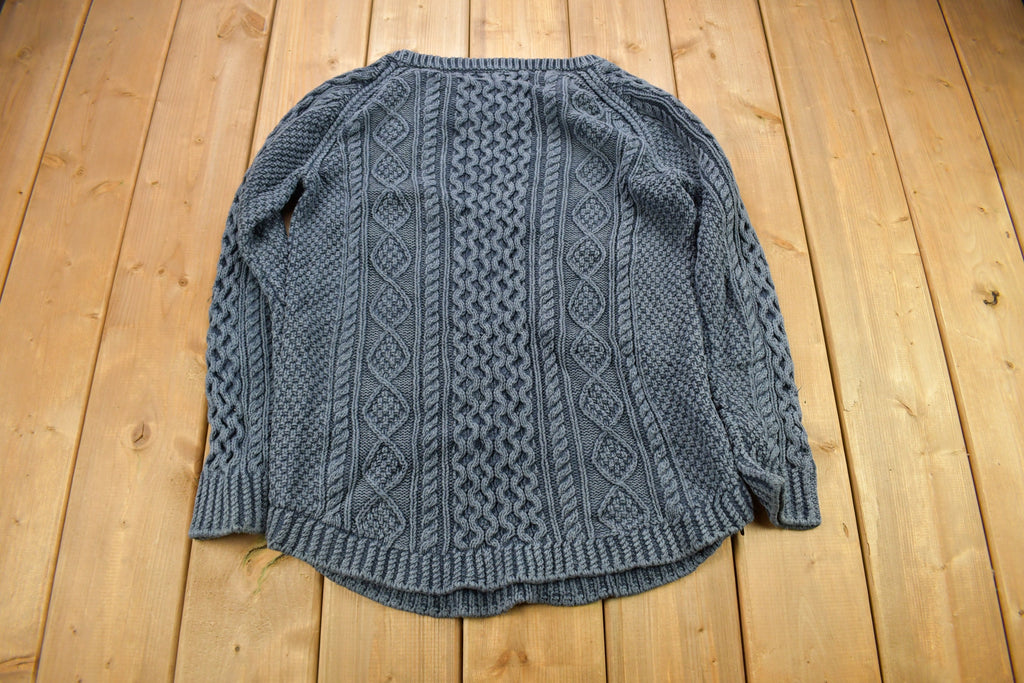 Vintage 1980s Women's 3D Cable Knitted Women's Sweater