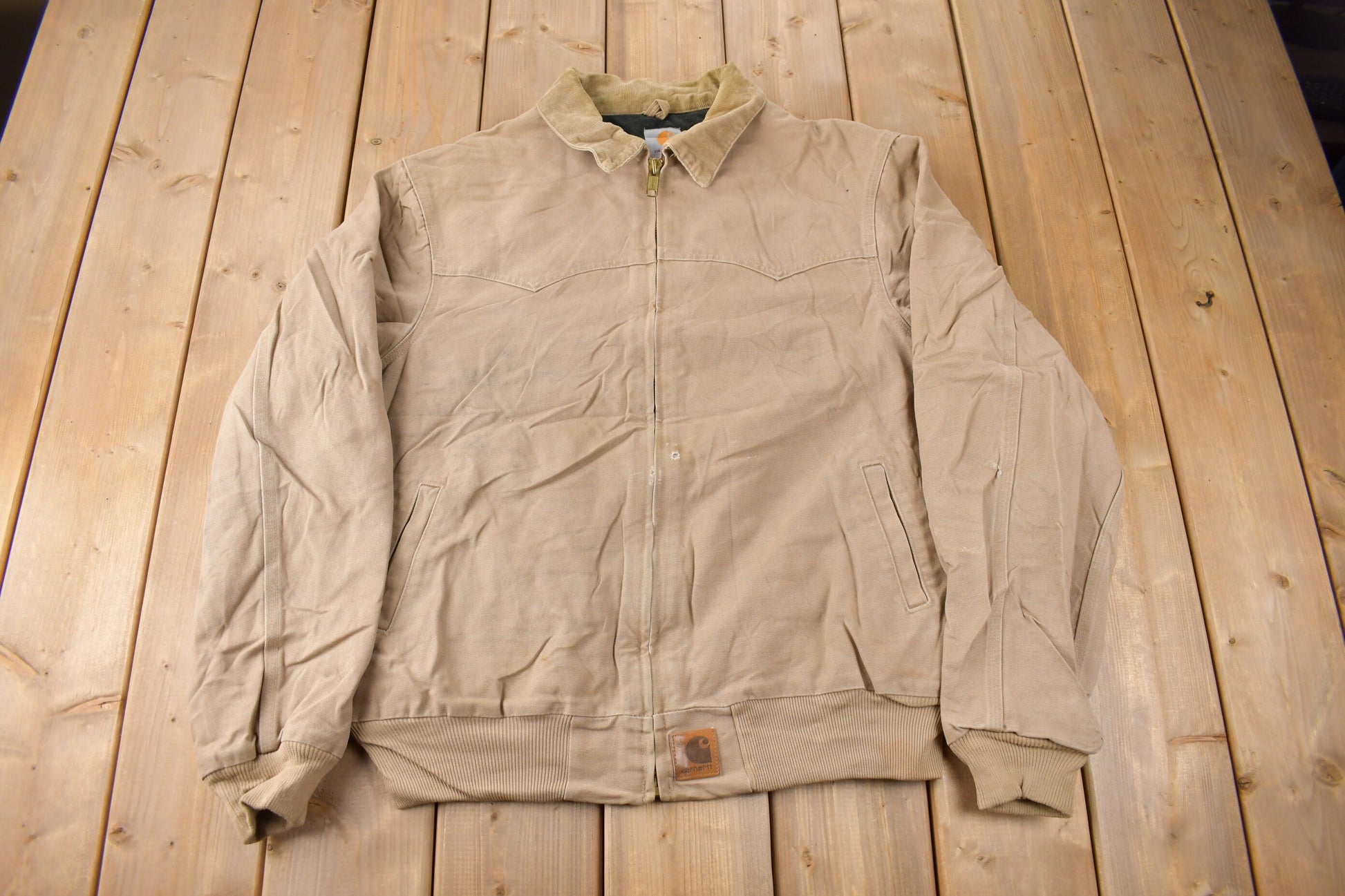 Vintage 1990s Beige Carhartt Santa Fe Jacket Size XL