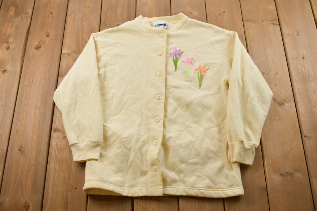 1990s Flower Embroidered Cardigan