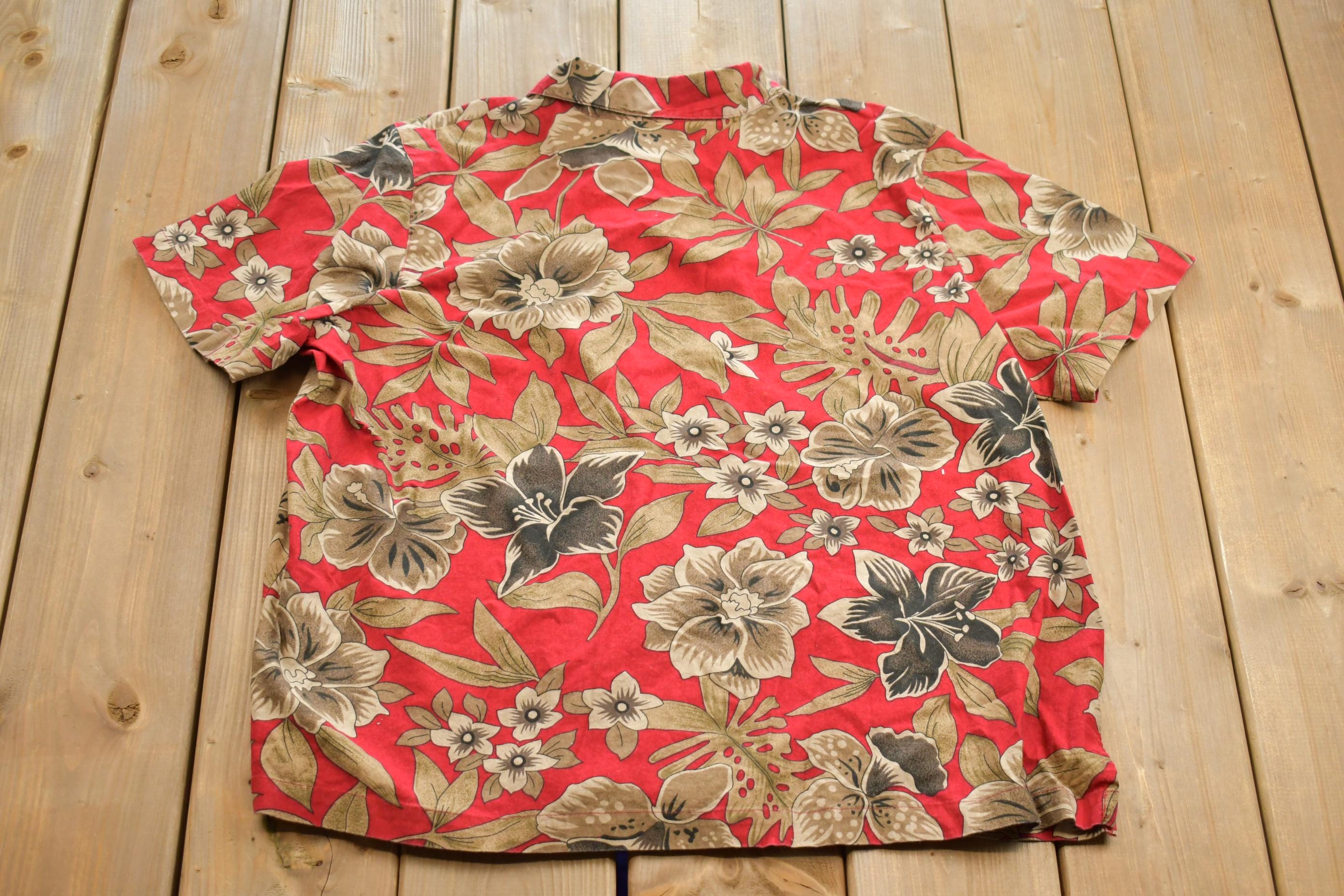 Vintage 1990s Blair Hawaiian Floral Short Sleeve Button Up Shirt