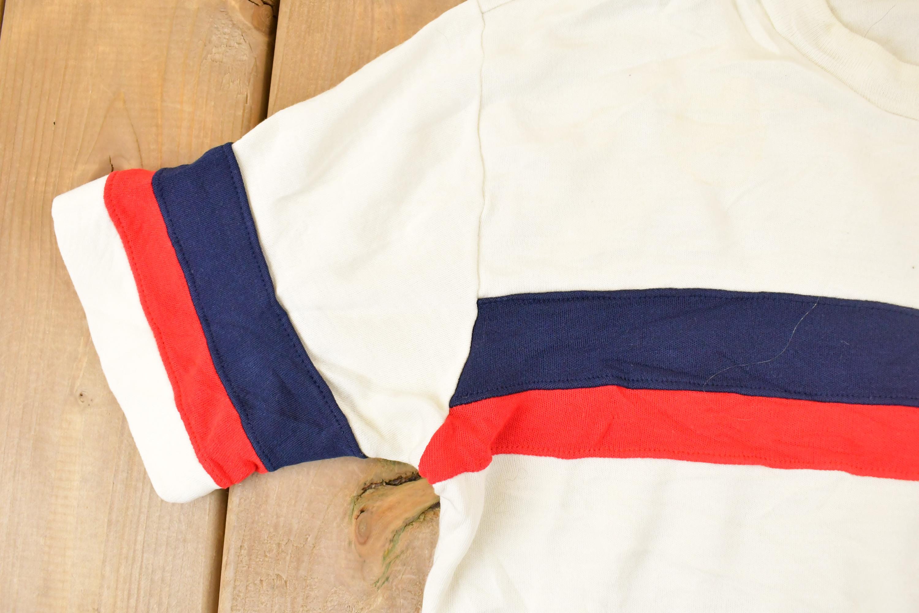 Vintage 1980s Zeppelin Striped Souvenir Travel T-Shirt Men's S