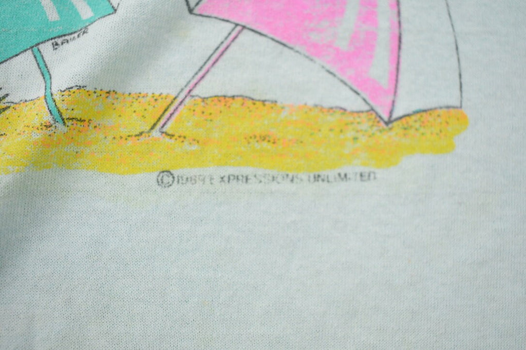 Vintage 1989 Hollywood Beach Graphic Sleeveless T-Shirt
