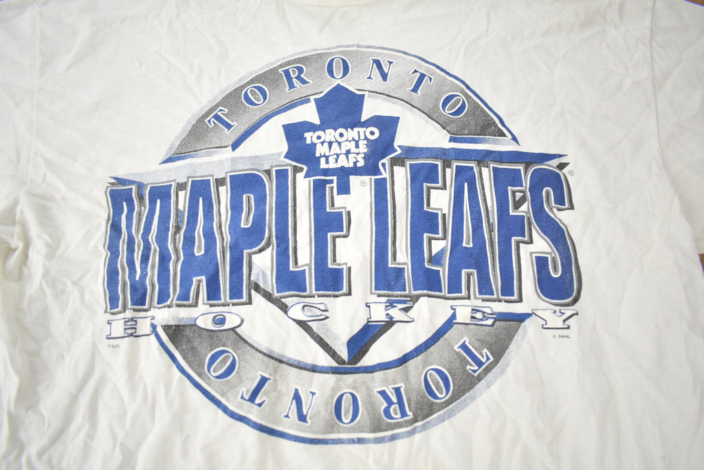 Vintage 1990s Toronto Maple Leafs NHL Hockey Graphic T-Shirt Made In USA