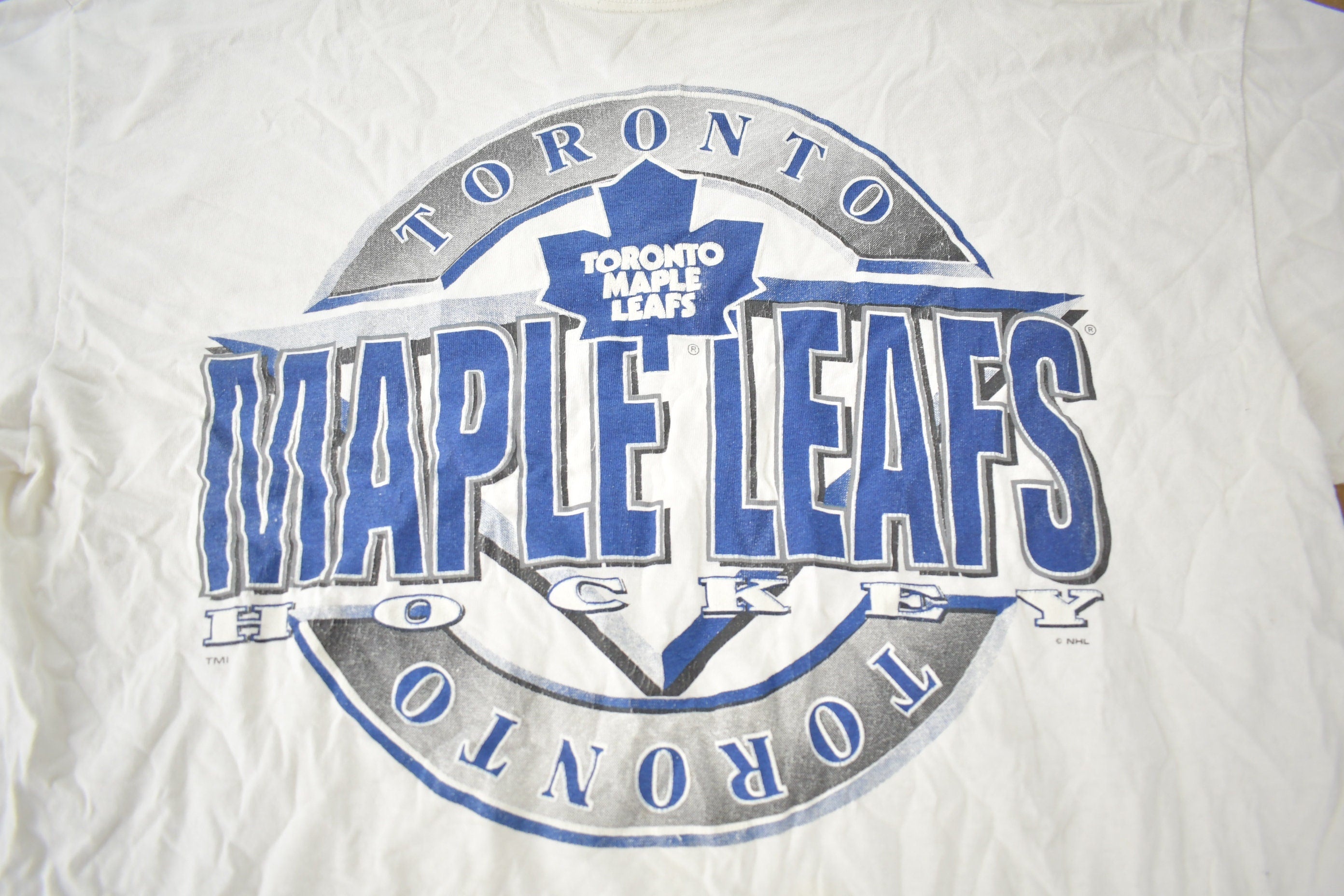 Vintage 1990s Toronto Maple Leafs NHL Hockey Graphic T-Shirt Made In USA