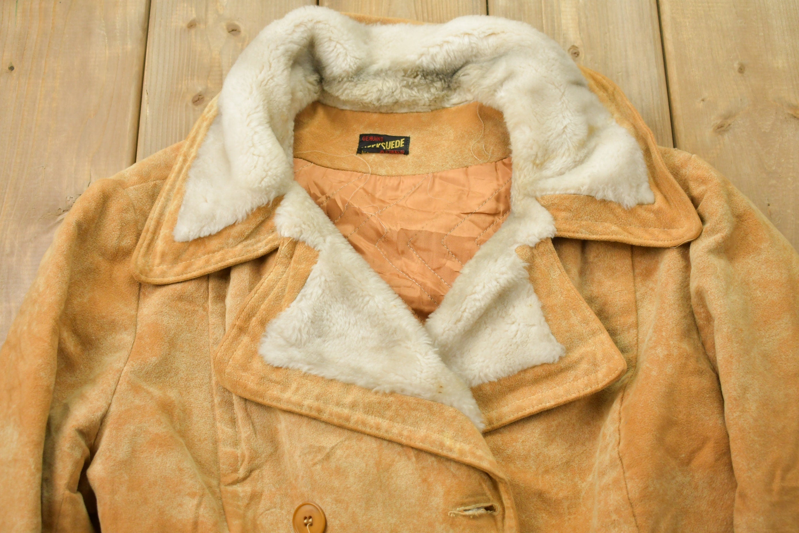 Vintage 1980s Heeksuede Leather Fur Jacket