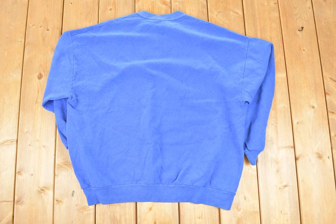 Vintage 1990s Jerzees Blank Blue Crewneck Sweatshirt Men's XL