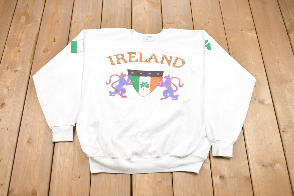 Vintage 1980s Ireland Coat of Arms Raglan Crewneck Sweatshirt