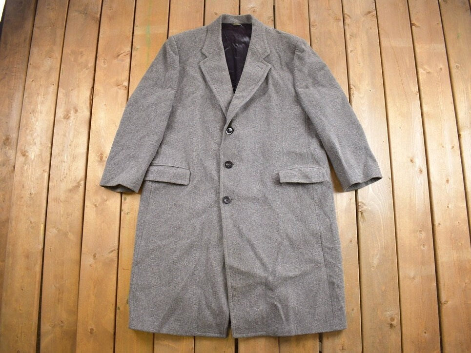 Vintage 1980s Wool Full Length Over Coat