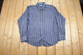 Vintage 1990s Habands Striped Plaid Long Sleeve Shirt