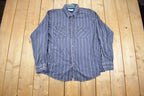 Vintage 1990s Habands Striped Plaid Long Sleeve Shirt