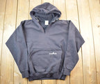 Vintage Distressed Black Blank Carhartt Fleece Lined Hoodie Sweatshirt