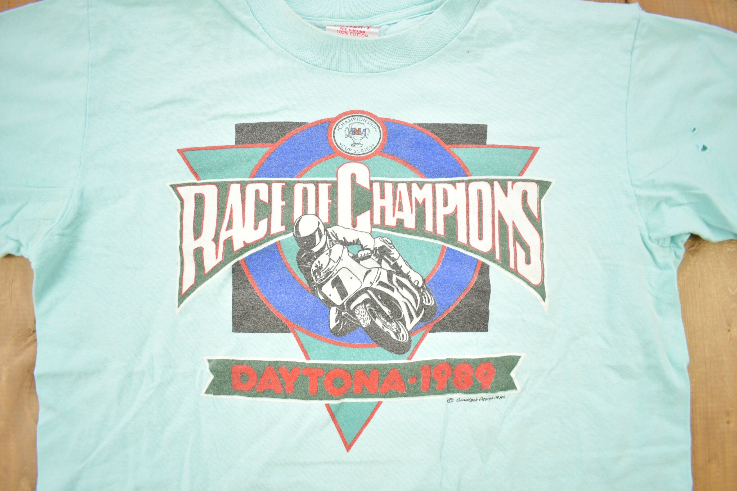 Vintage 1989 Race Of Champions Daytona Street Bike Graphic T Shirt