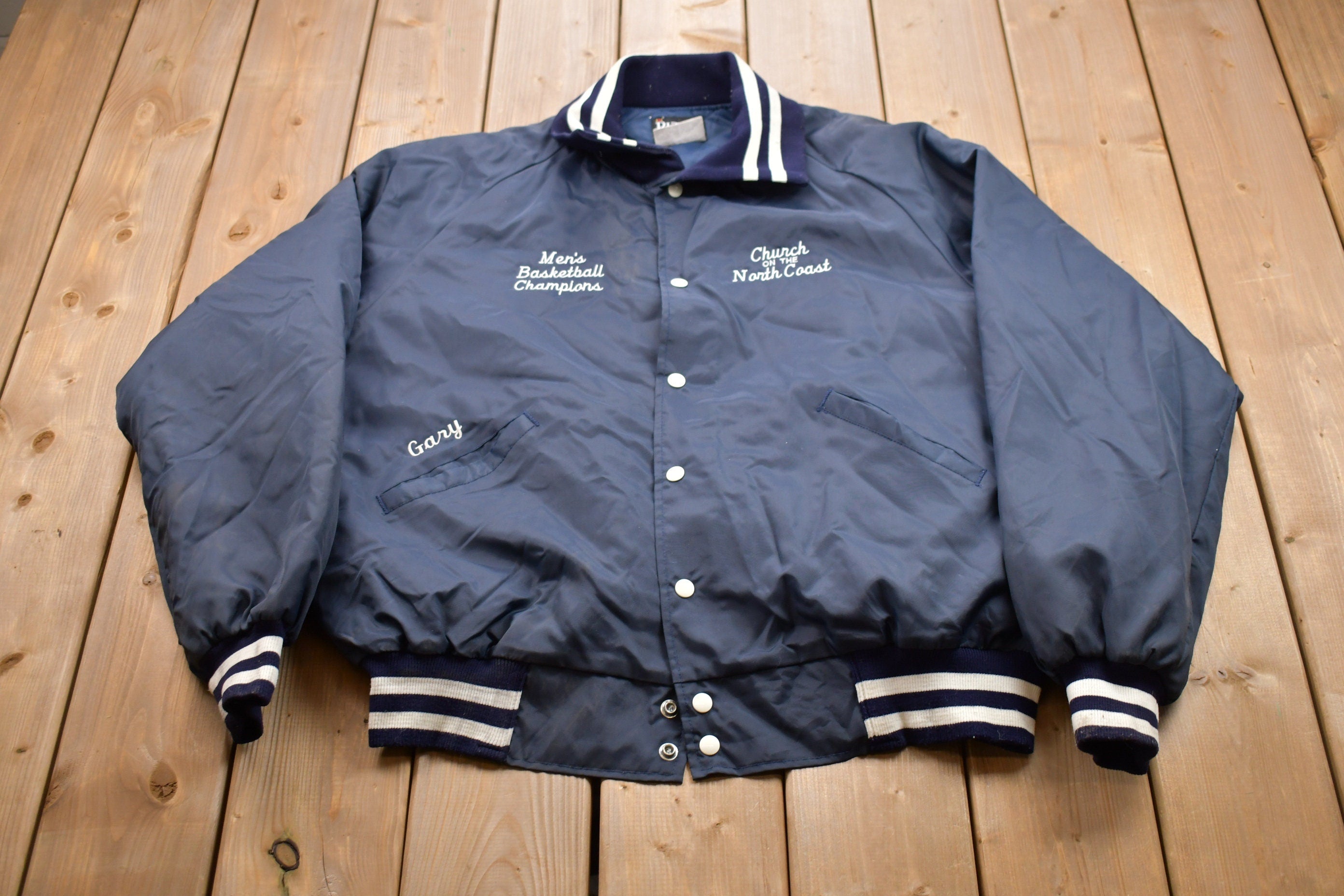 Vintage 1980s Butwin CNC Men's Basketball Bomber Jacket